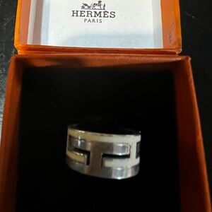 Hermes light Beige Puzzle ring sz 6.5